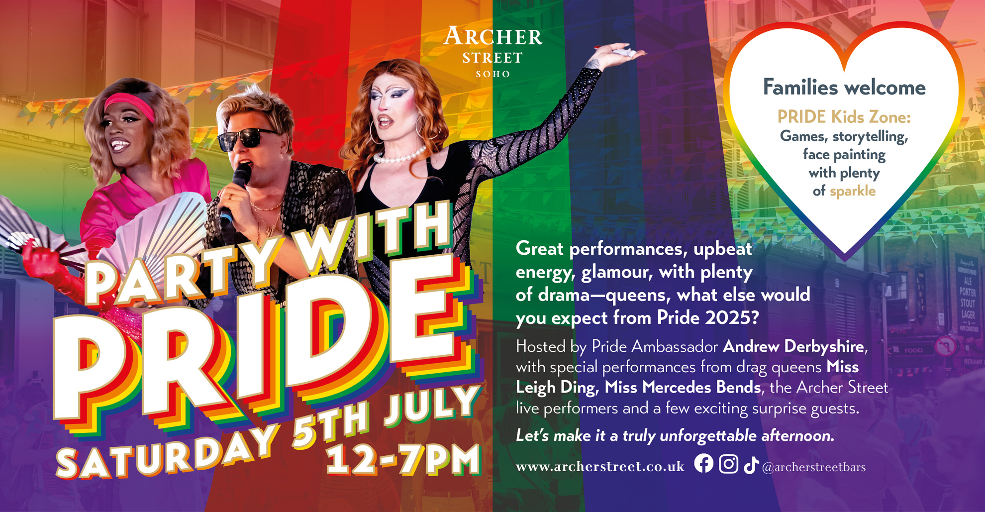 ArcherStreet-Pride-770×400-FINAL Party with Pride, Archer Street Soho, 5th July 2025, 12pm-7pm